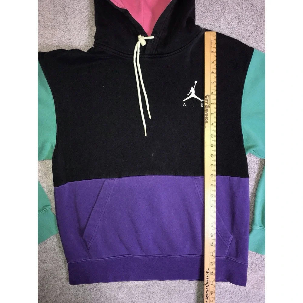 Nike‎ Air Jordan Retro Color Block Pullover Hoodie Sweatshirt Pocket Mens Small